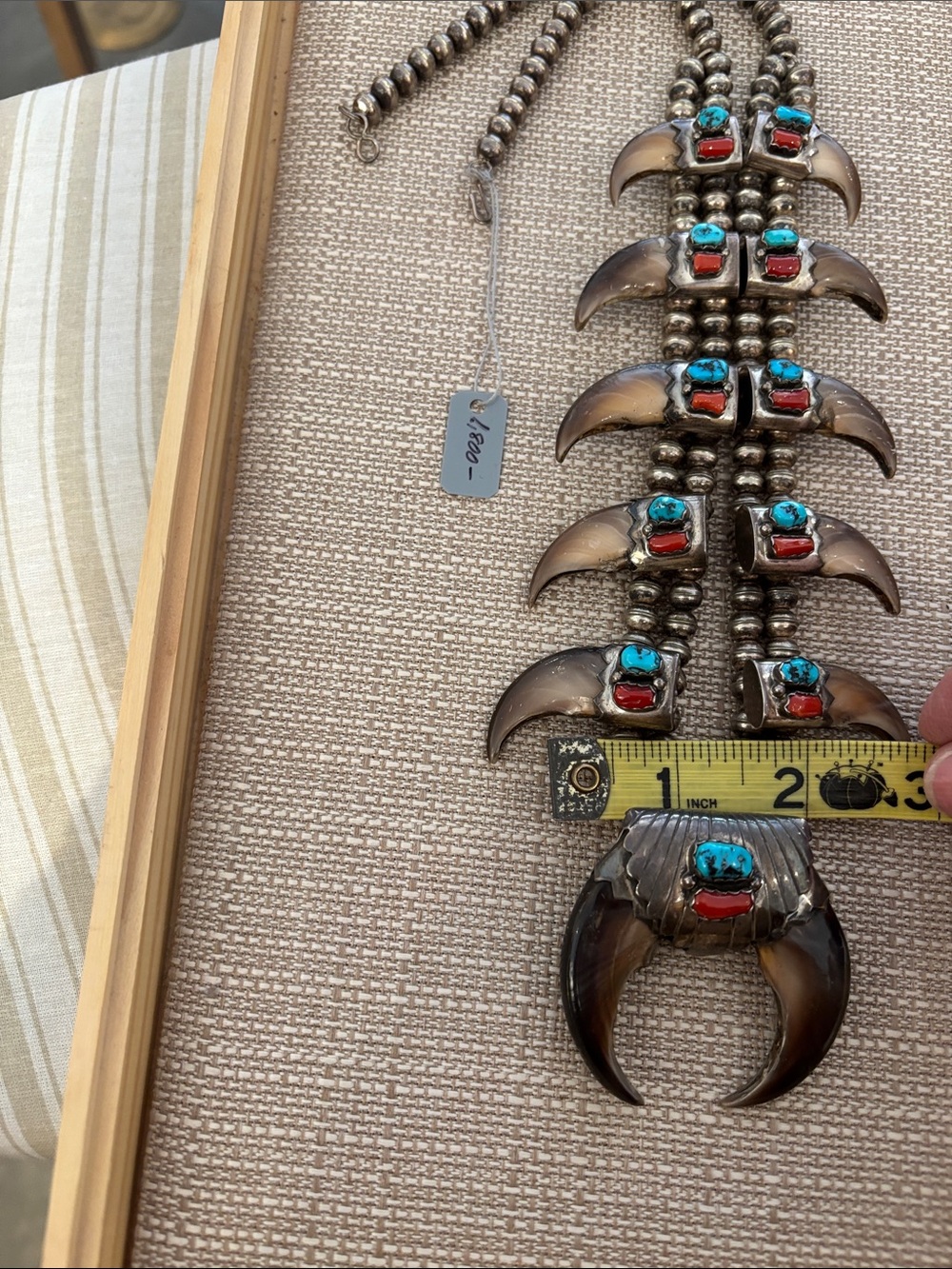 Vintage bear, claw, Navajo squash, blossom necklace - Picture 4 of 5